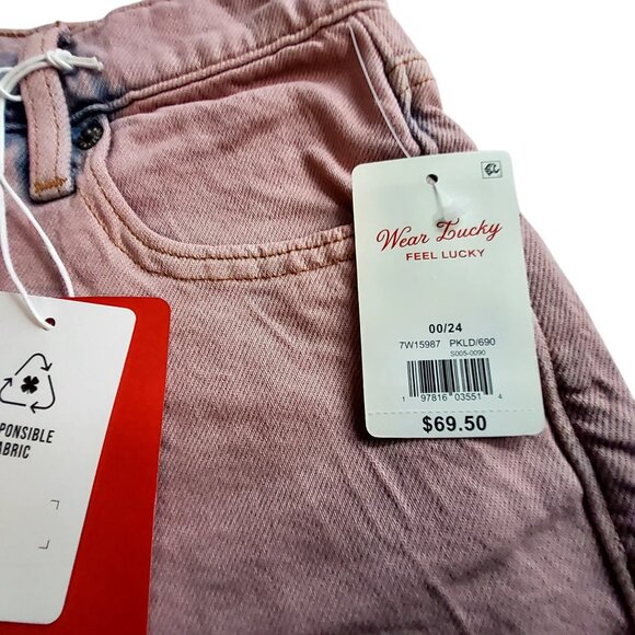 Lucky Brand Pink Cutoff Denim Shorts W/ Responsible Fabric  SZ 24 Button Closure - Picture 6 of 13